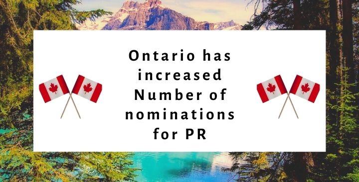 Ontario has increased Number of nominations for permanent residence by 2022