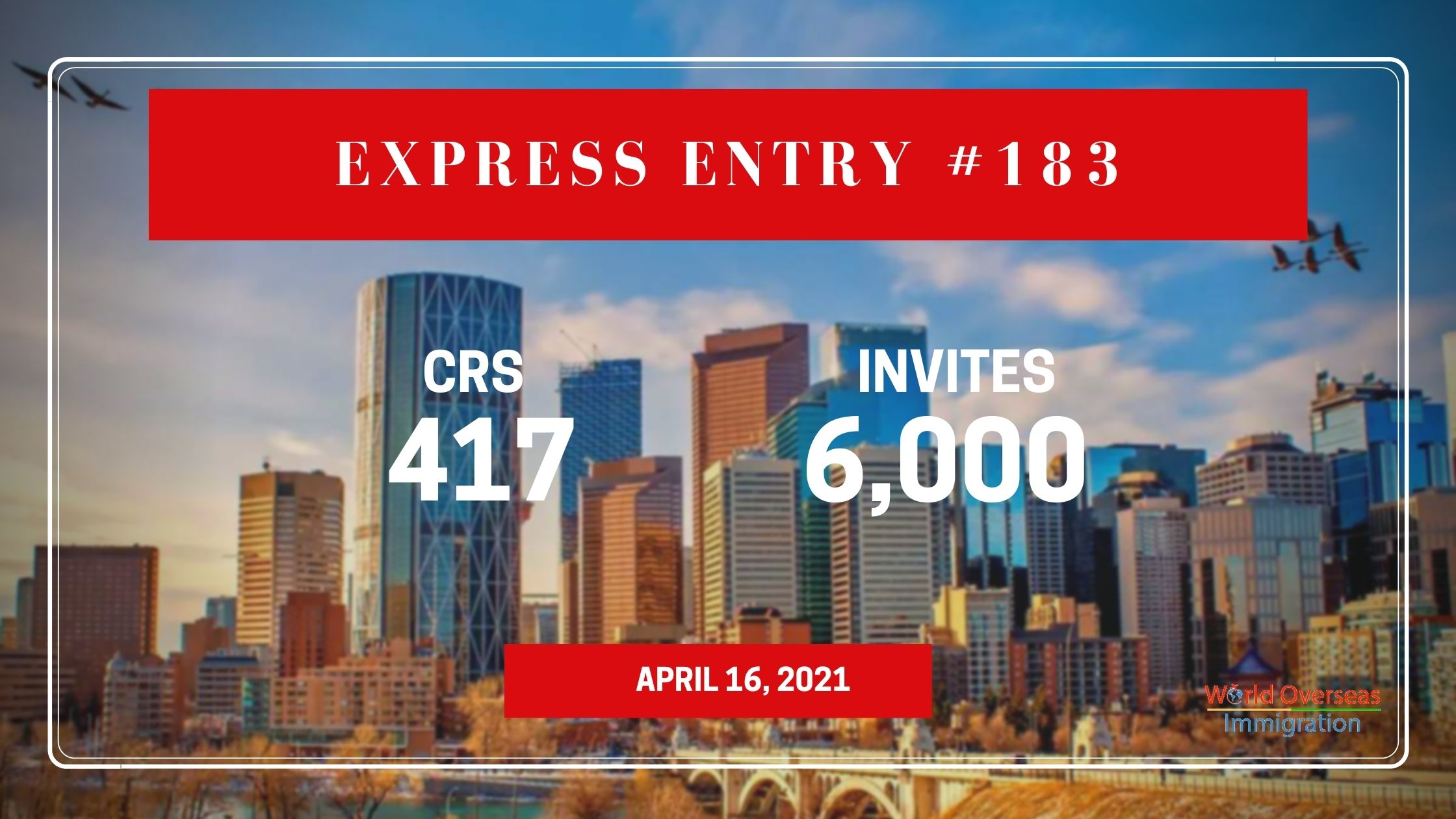 Express Entry CRS drops to 417 – 16th April 2021