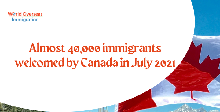 Almost 40,000 immigrants welcomed by Canada in July 2021