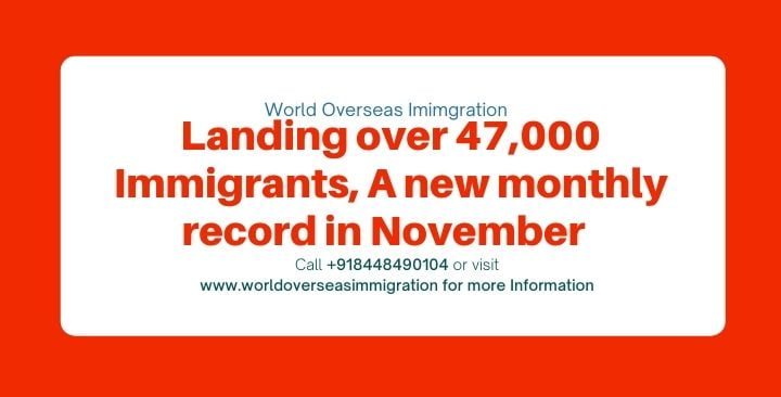 Landing over 47,000 Immigrants, A new monthly record in November