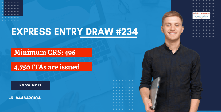 Express Entry Draw #234: CRS drops to 496